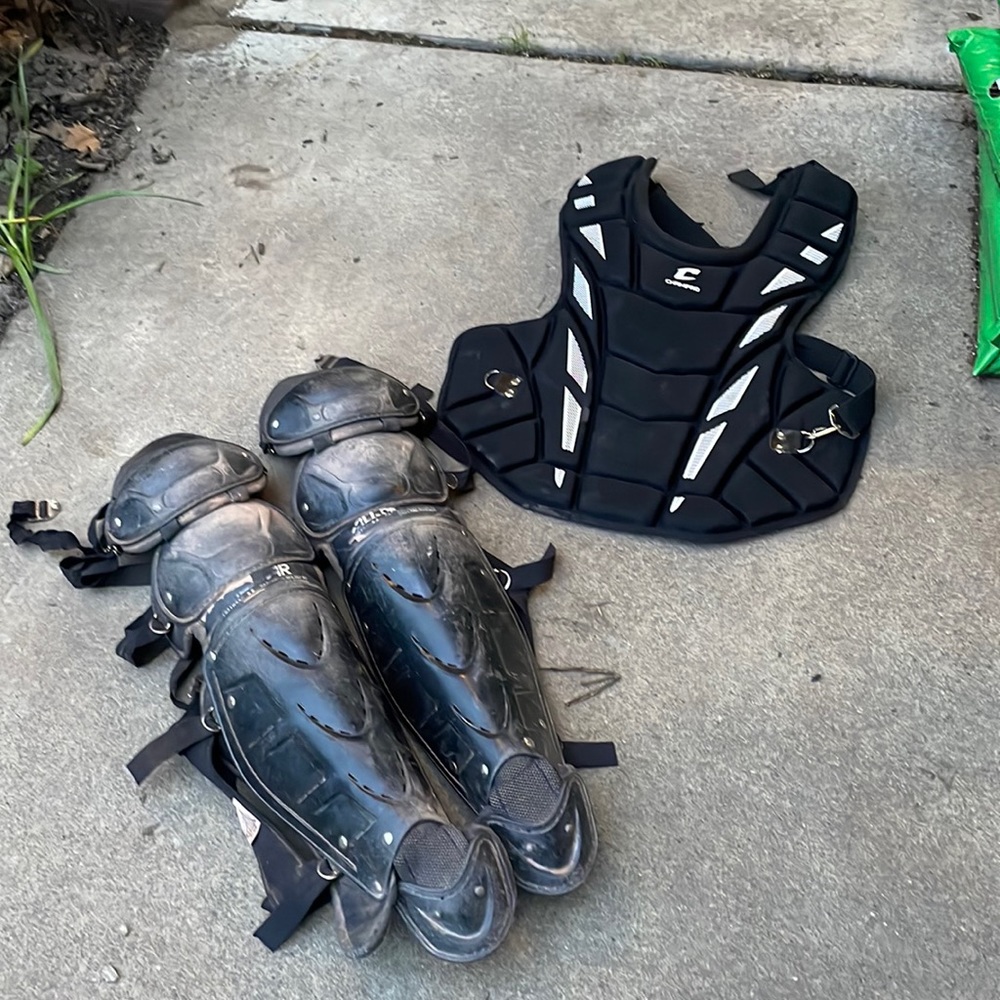 Nice chest protector and leg guard set.